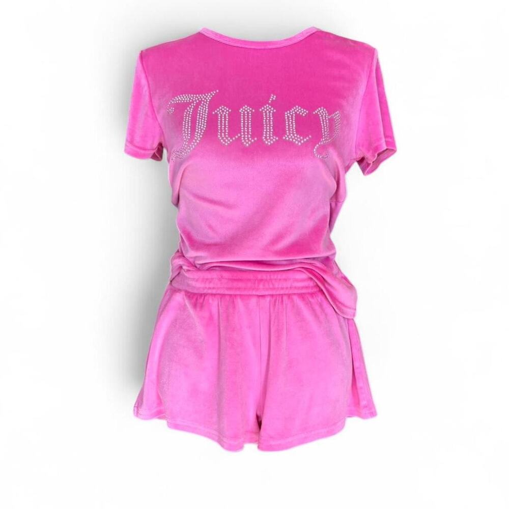 Y2K Fitted Pink Juicy Couture Set – Coquette Velour M